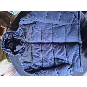 Bass Creek Outfitters Puffer Jacket Mens Medium Black/grey Full Zip Hooded Coat